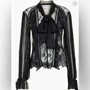 Self-Portrait Paneled Lace blouse